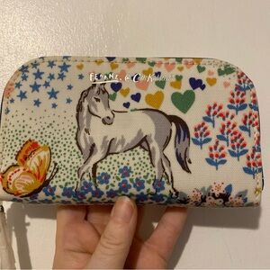 Cath Kidston Floral Animal Print Wallet with Blue Accents NWT